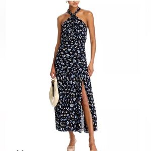 Veronica Beard Brock Floral Silk A-Line Maxi Dress